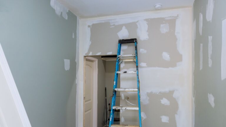 Patching drywall in a room