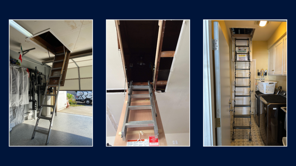 Attic ladder repair and installation in North San Diego Country