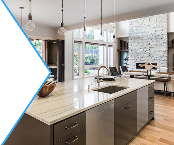 completed kitchen with dark cabinets